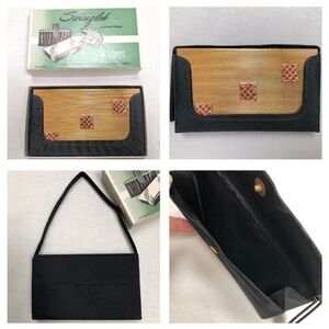 Vintage NIB Volupte Ruby Crystal & Gold Brass Swinglok Portmanteau